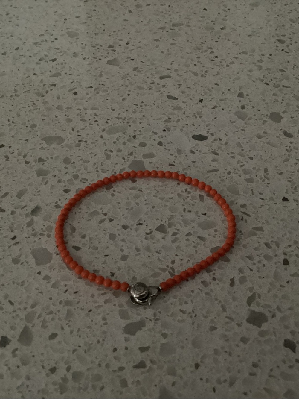Women's coral Beaded Bracelet with Silver Clasp